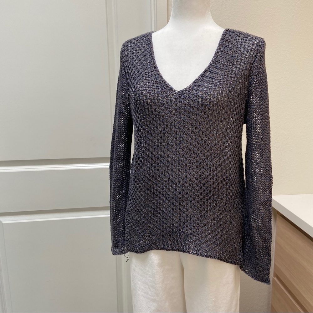 Helmut Lang V-neck linen knit